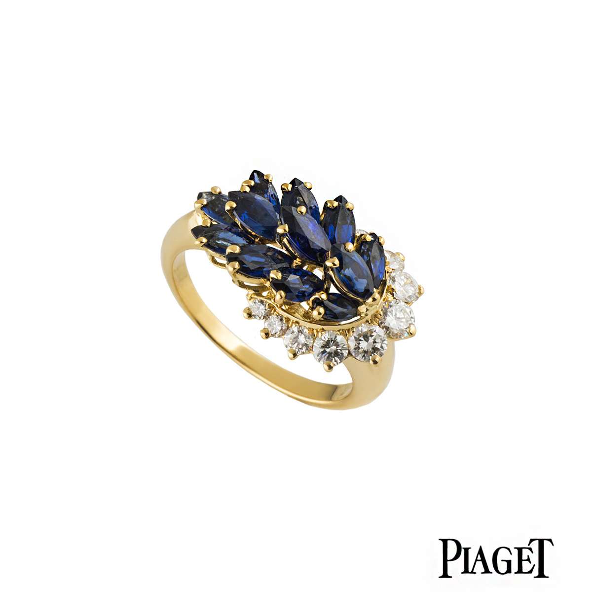 Piaget Diamond and Sapphire Dress Ring Rich Diamonds